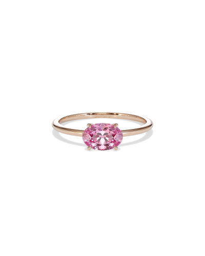 SLAETS Jewellery East-West Mini Ring Pink Tourmaline, 18kt Rose Gold (watches)